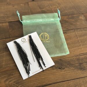 Black Beaded Earrings, Jackie Mack
